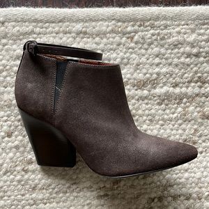 Rebecca Minkoff brown suede booties w/ ankle strap, sz.9